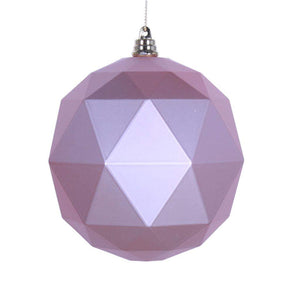 8" Rose Gold Matte Geometric Ball Ornament 1