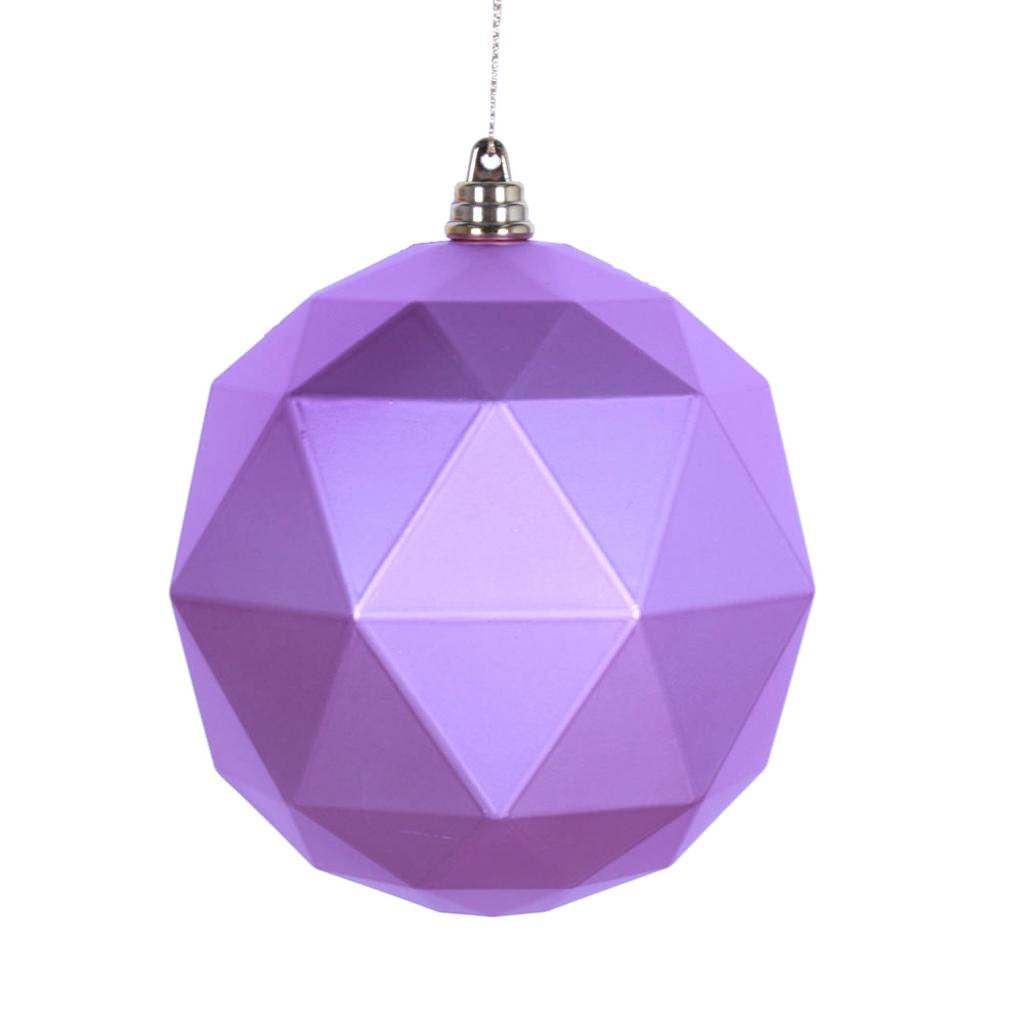 8" Orchid Matte Geometric Ball Ornament 1