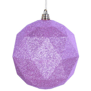 8" Pink Glitter Geometric Ball Ornament 1