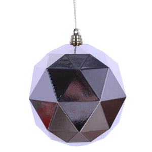 8" Cafe Latte Shiny Geometric Ball Ornament 1