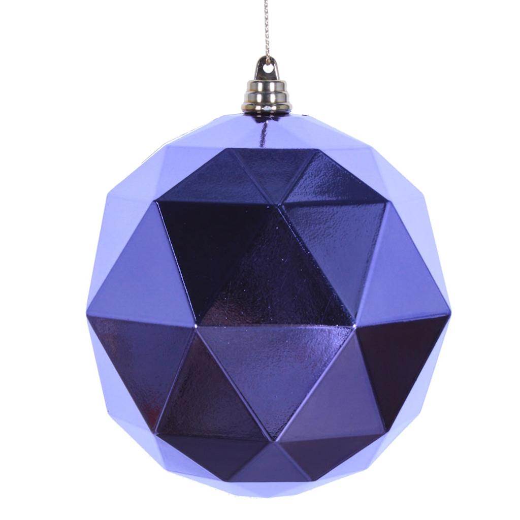 8" Lavender Shiny Geometric Ball Ornament 1
