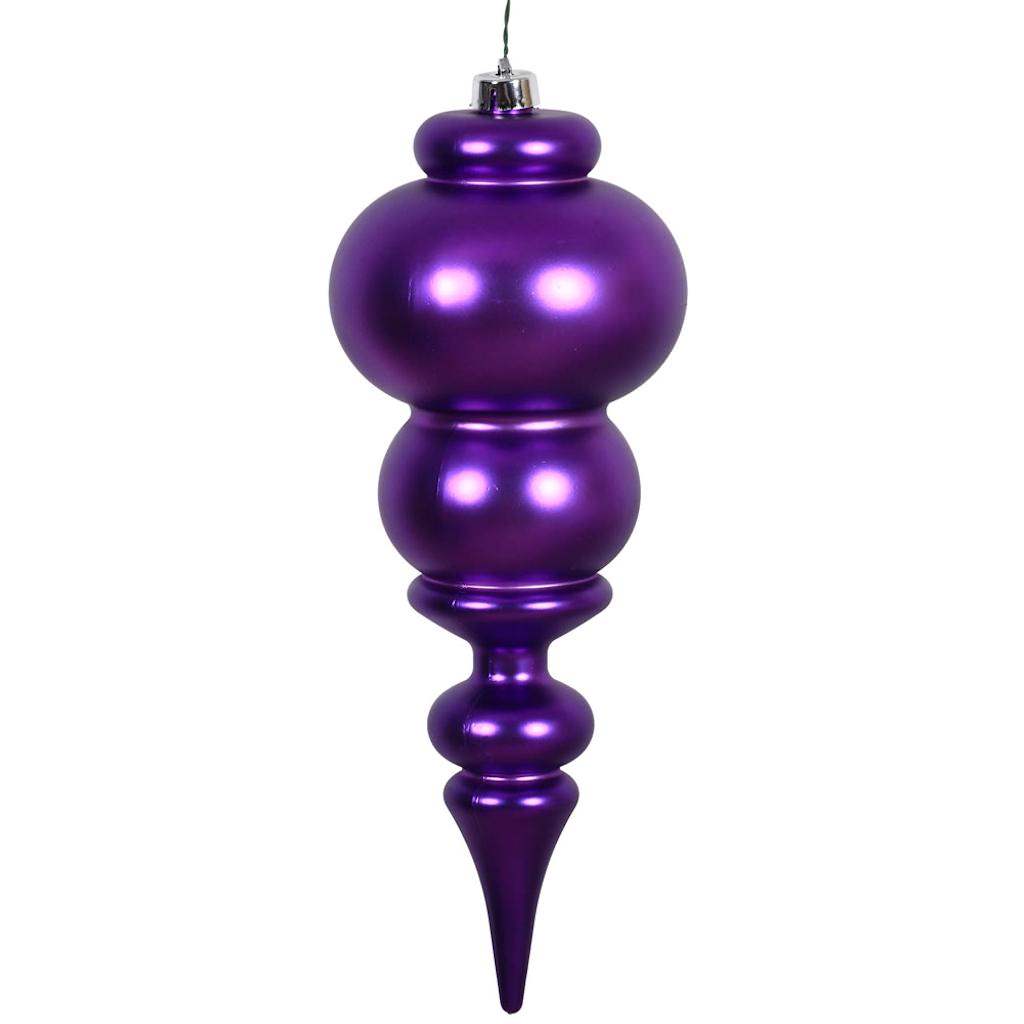 14" Purple Matte Finial Ornament 1