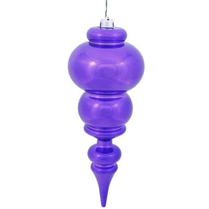 14" Purple Shiny Finial Ornament 1