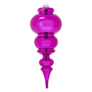 14" Fuchsia Shiny Finial Ornament 1