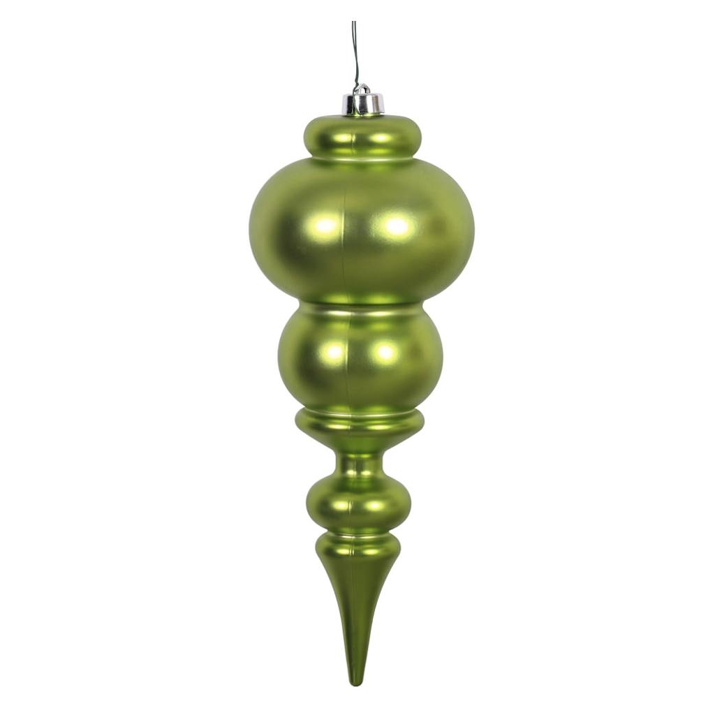 14" Lime Matte Finial Ornament 1