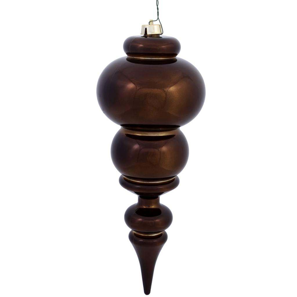 14" Chocolate Shiny Finial Ornament 1
