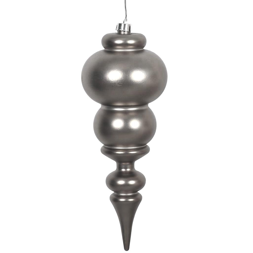 14" Pewter Matte Finial Ornament 1