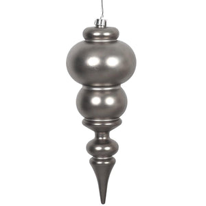 14" Pewter Matte Finial Ornament 1