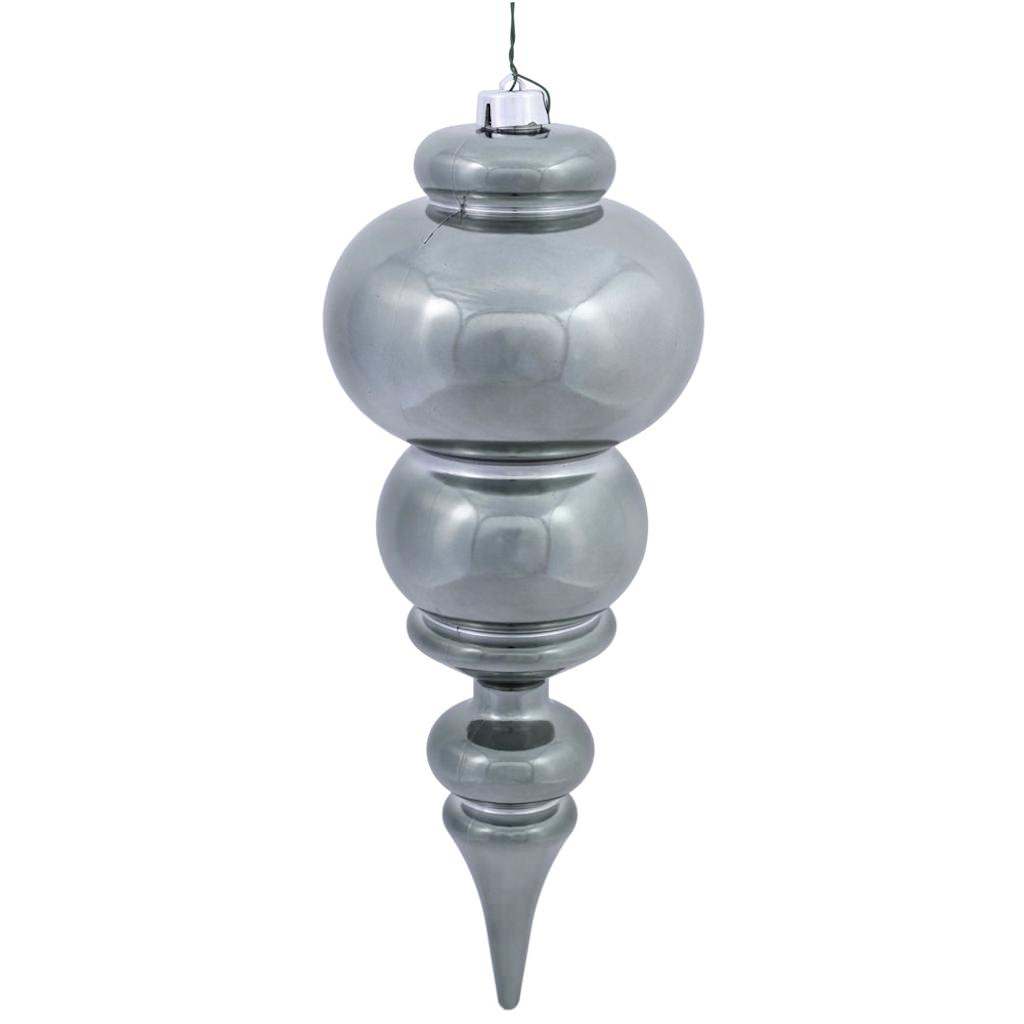 14" Pewter Shiny Finial Ornament 1