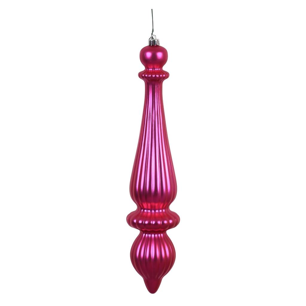 14" Fuchsia Matte Finial Drop Ornament (2 pack) 1