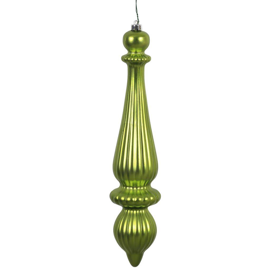 14" Lime Matte Finish Finial Ornament (2 pack) 1