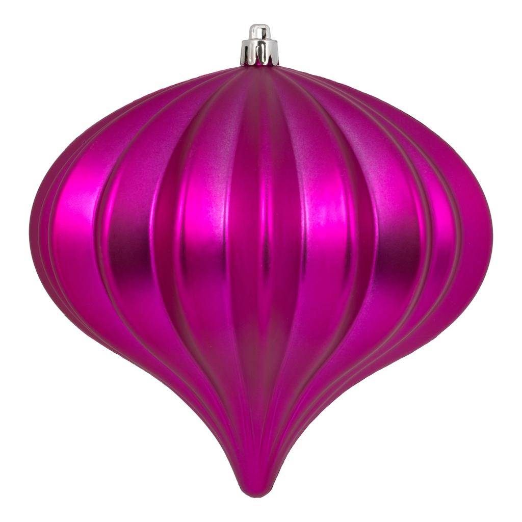 5.7" Fuchsia Matte Onion Ornament (3 pack) 1