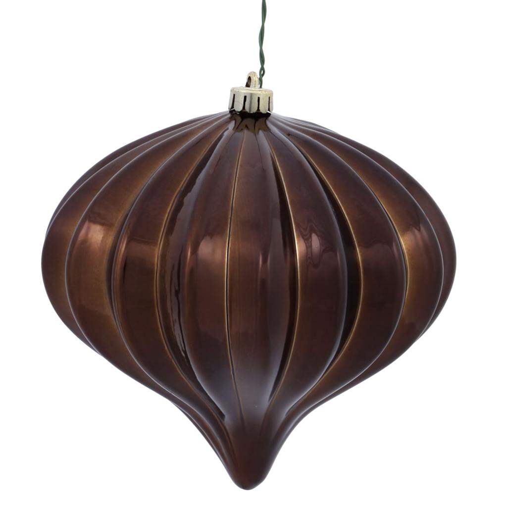 5.7'' Chocolate Shiny Onion Ornament (3 pack) 1