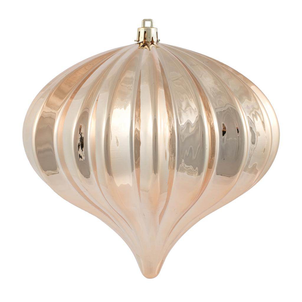 5.7" Cafe Latte Shiny Onion Ornament (3 pack) 1