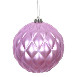 6" Orchid Matte Round Pine Cone Ornament (4 pack) 1