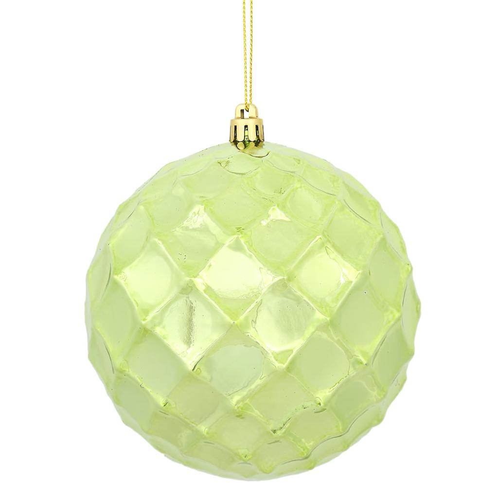 4.75" Celadon Shiny Diamond Bauble Ornament (4 pack) 1