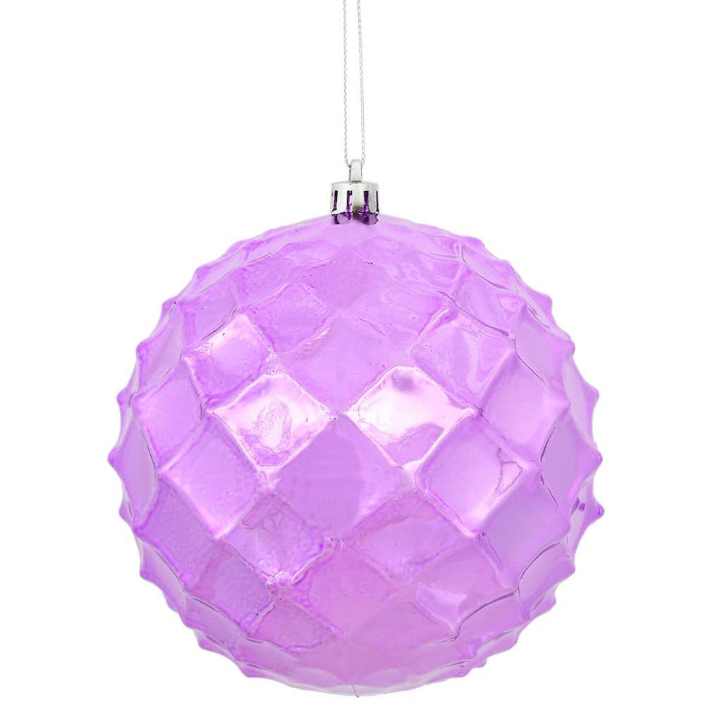 4.75" Orchid Shiny Diamond Bauble Ornament (4 pack) 1