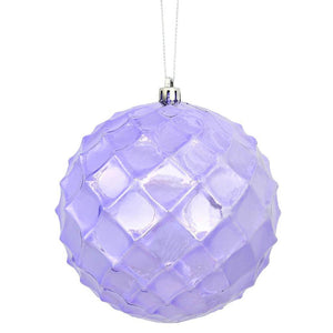 4.75" Lavender Shiny Diamond Bauble Ornament (4 pack) 1