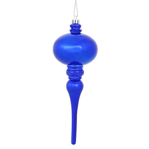 8" Cobalt Blue Shiny Finial Ornament (3 pack) 1