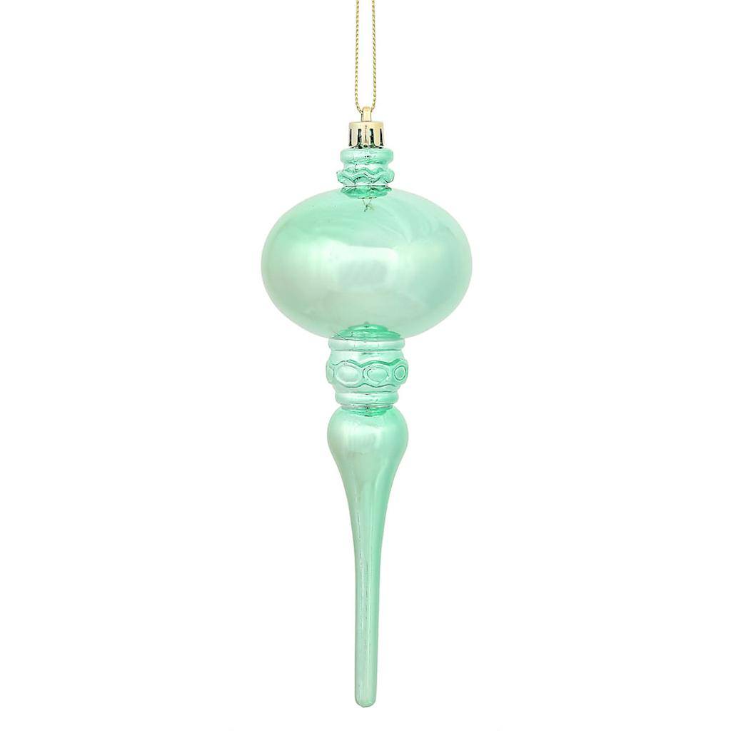 8" Seafoam Shiny Finial Ornament (3 pack) 1