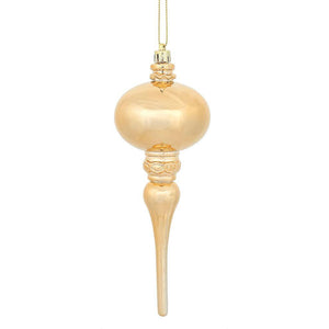 8" Cafe Latte Shiny Finial Ornament (3 pack) 1