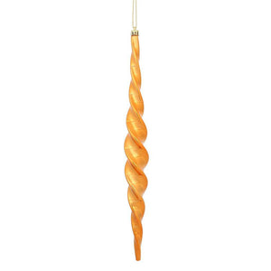 14.6" Burnished Orange Shiny Spiral Icicle Ornament (2 pack) 1
