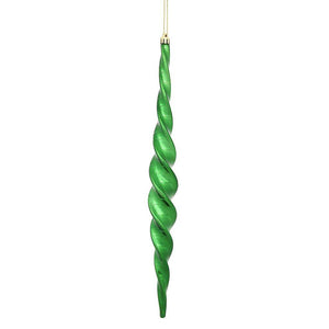 14.6" Emerald Shiny Spiral Icicle Ornament (2 pack) 1