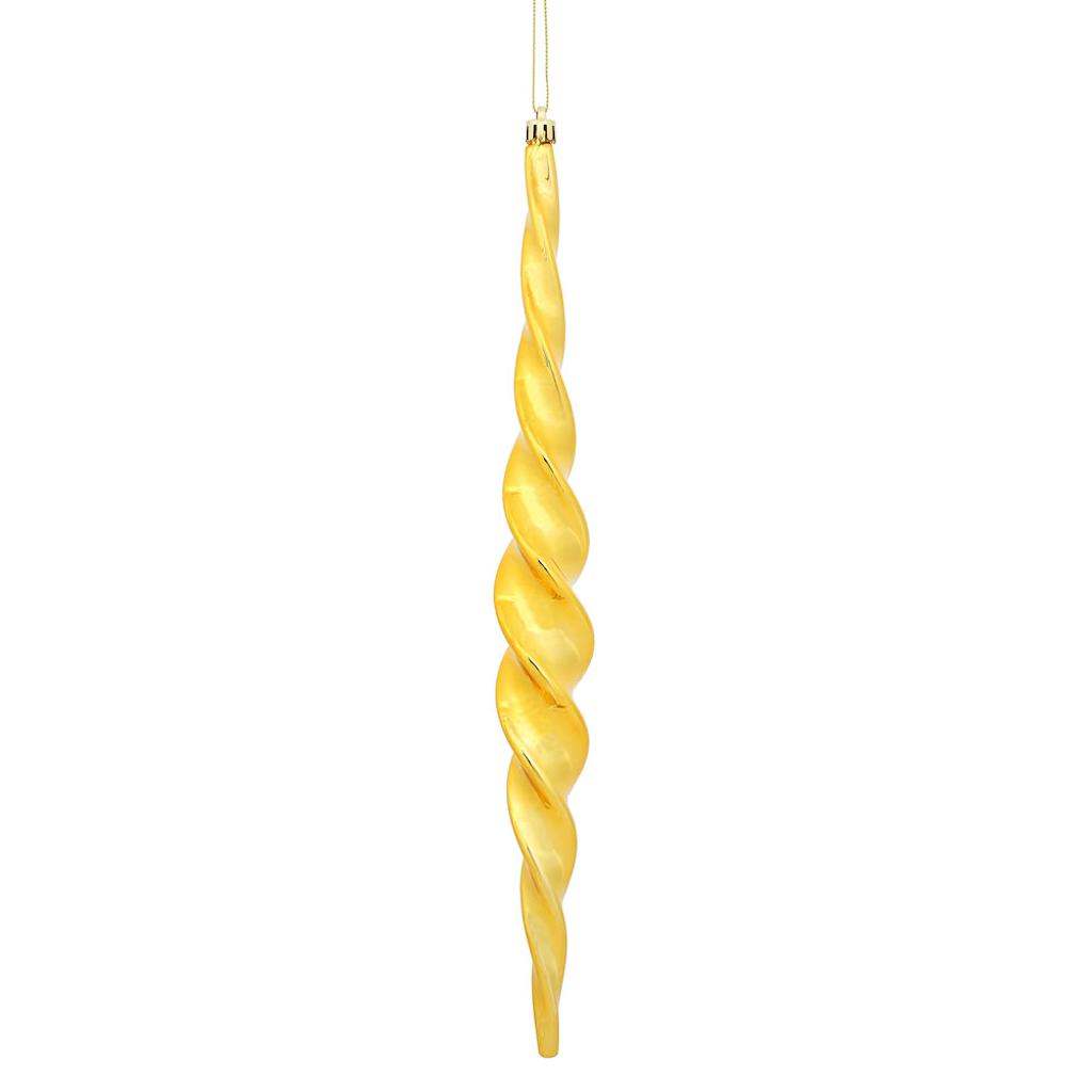 14.6" Honey Gold Shiny Spiral Icicle Ornament (2 pack) 1
