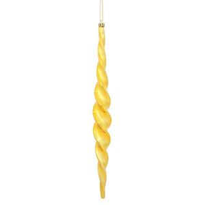 14.6" Honey Gold Shiny Spiral Icicle Ornament (2 pack) 1