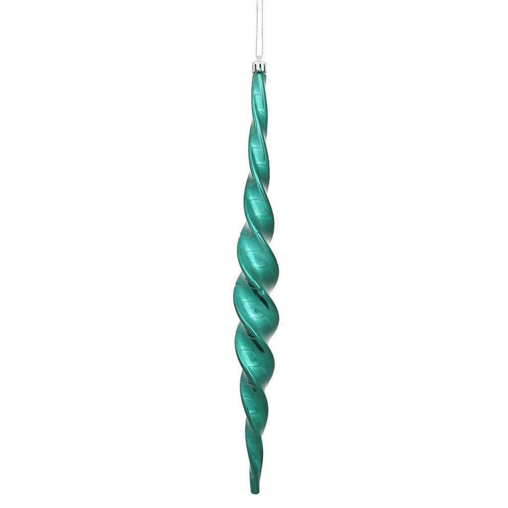 14.6" Sea Blue Shiny Spiral Icicle Ornament (2 pack) 1
