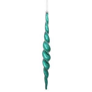 14.6" Sea Blue Shiny Spiral Icicle Ornament (2 pack) 1