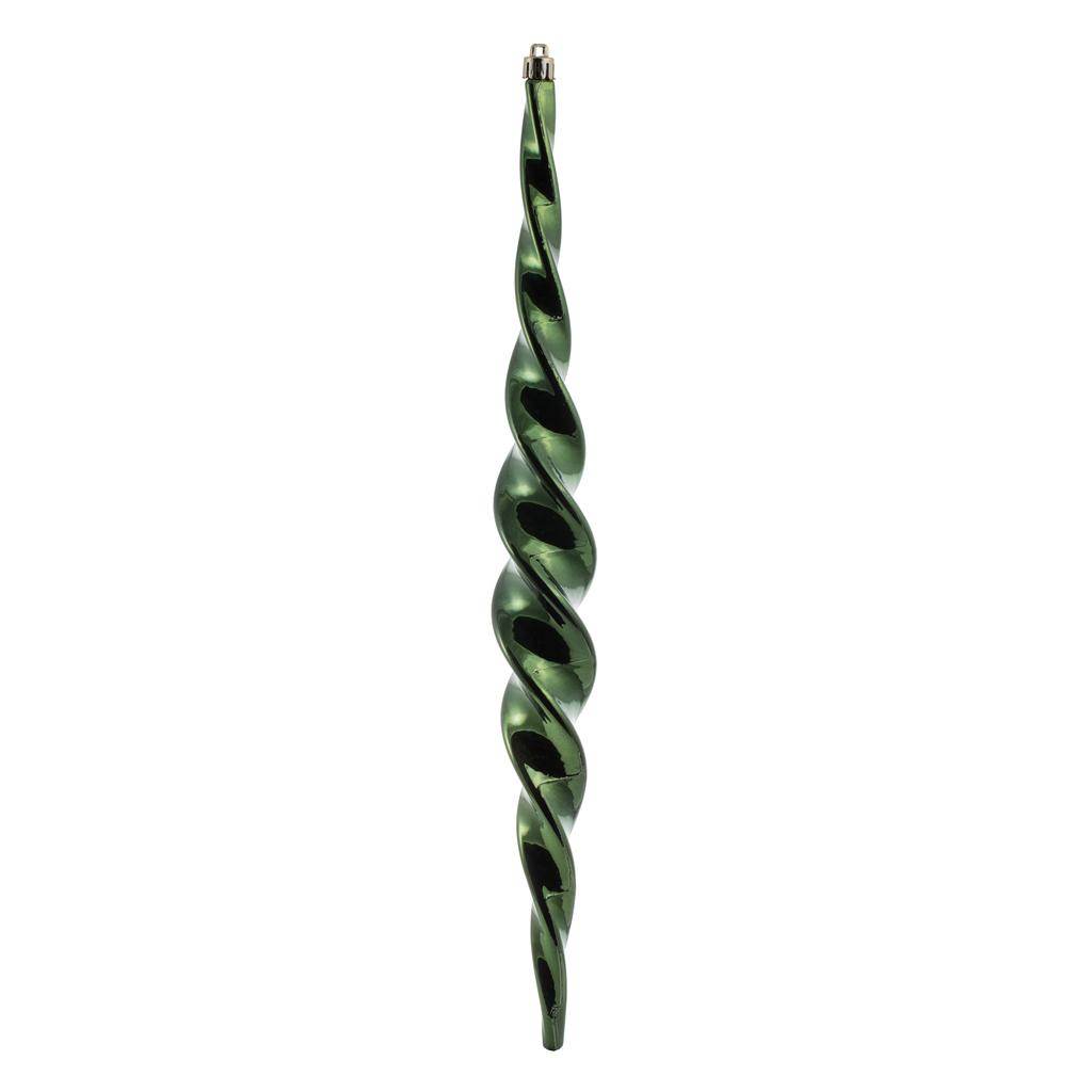 14.6" Moss Green Shiny Spiral Icicle Ornament (2 pack) 1