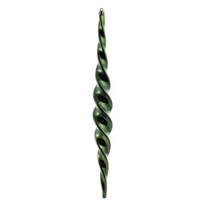 14.6" Moss Green Shiny Spiral Icicle Ornament (2 pack) 1