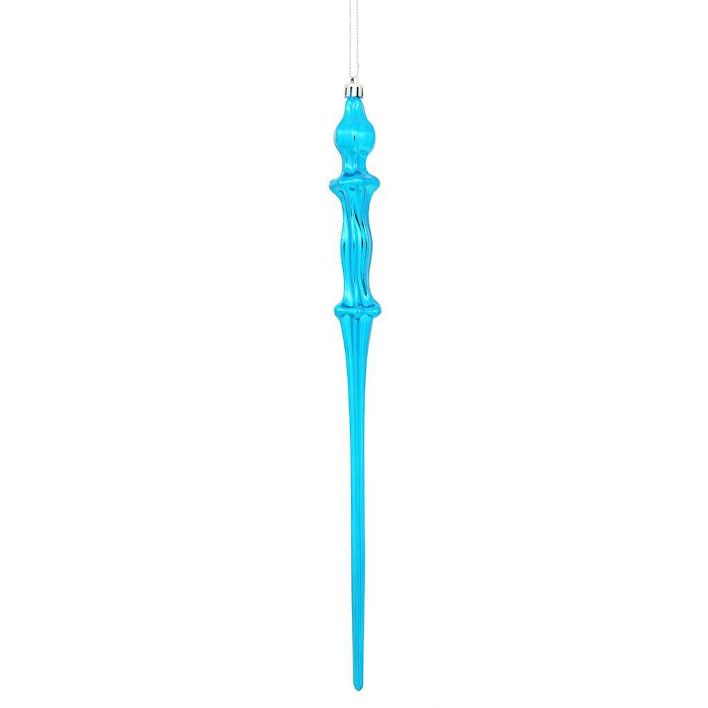 15.7" Turquoise Shiny Icicle Ornament (3 pack) 1