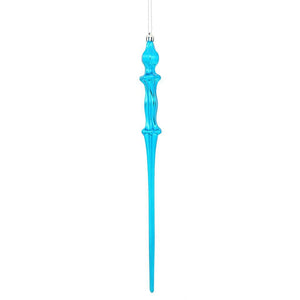15.7" Turquoise Shiny Icicle Ornament (3 pack) 1