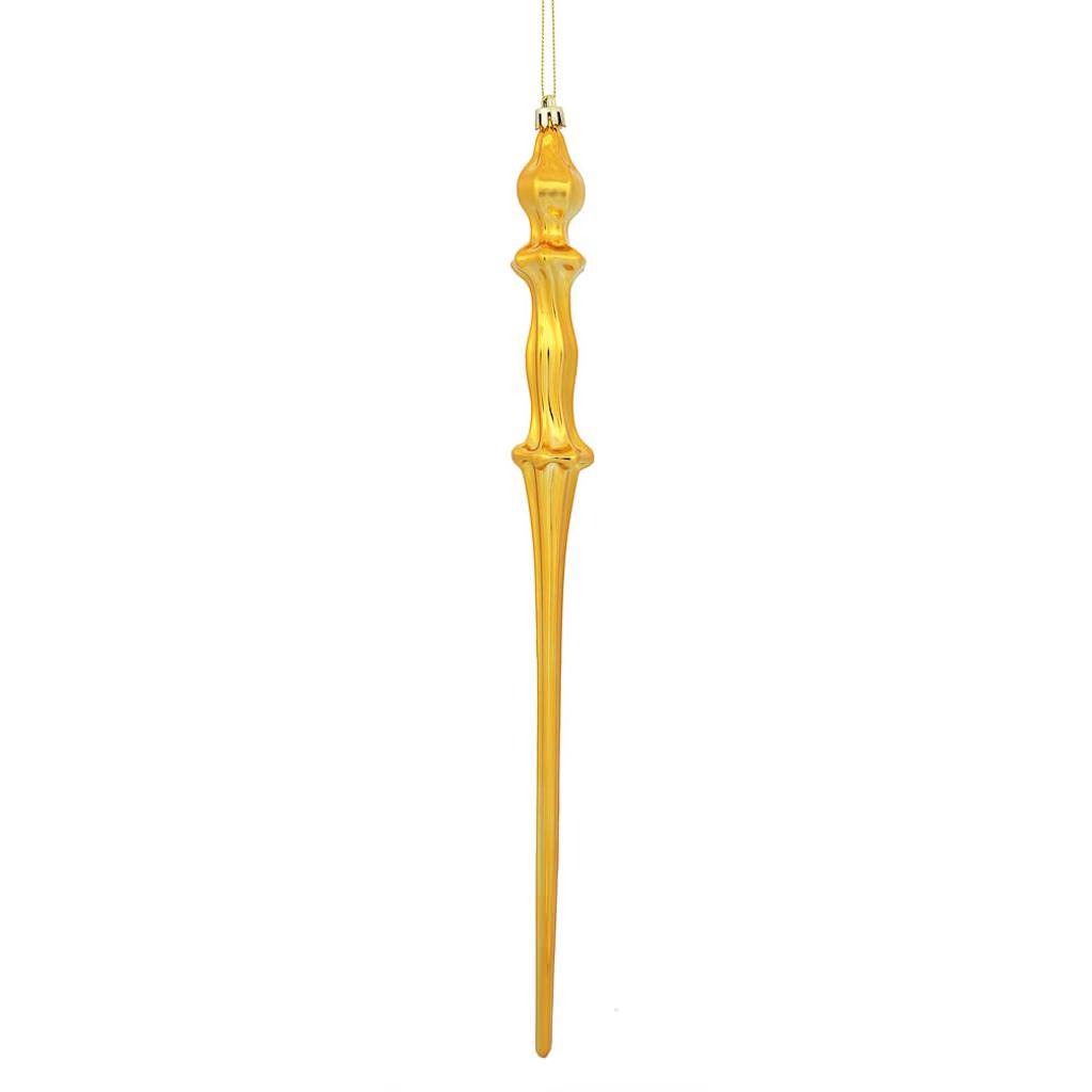 15.7" Antique Gold Shiny Icicle Ornament (3 pack) 1