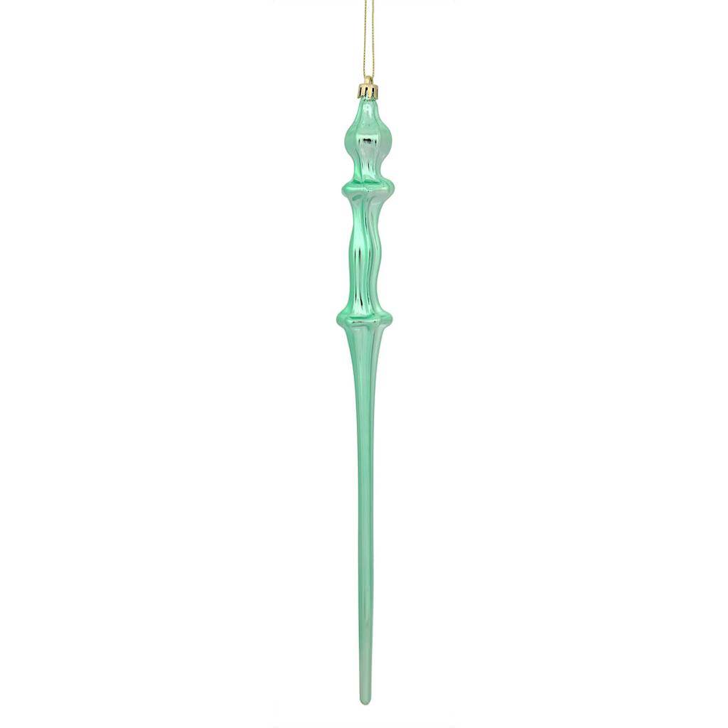 15.7"  Seafoam Shiny Icicle Ornament (3 pack) 1