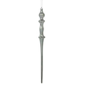 15.7"  Pewter Shiny Icicle Ornament (3 pack) 1