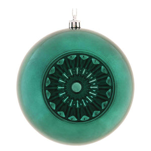 4.75" Sea Blue Shiny Star Brite Ball Ornament (4 pack) 1