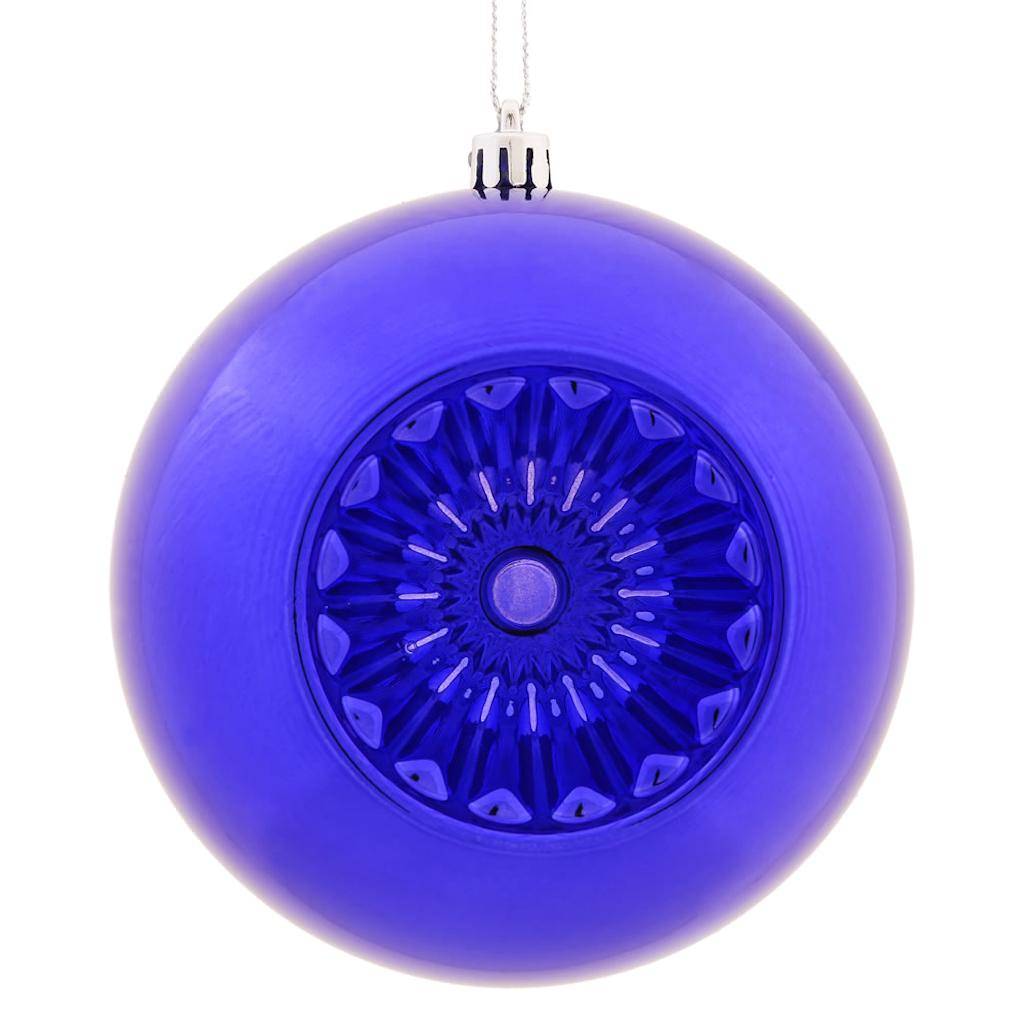 4.75" Purple Shiny Star Brite Ball Ornament (4 pack) 1