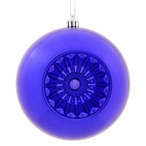 4.75" Purple Shiny Star Brite Ball Ornament (4 pack) 1