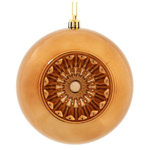 4.75" Mocha Shiny Star Brite Ball Ornament (4 pack) 1