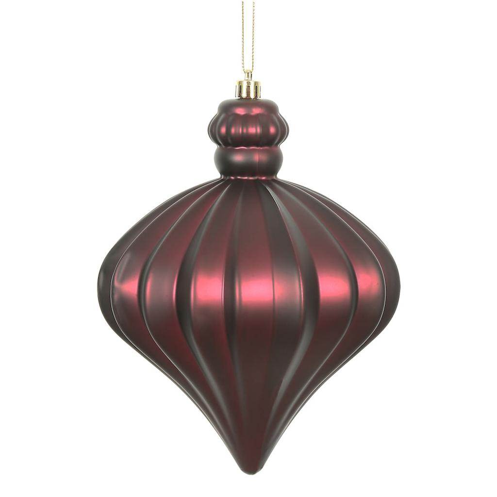 6" Wine Matte Onion Drop Ornament (4 pack) 1