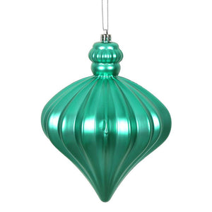 6" Teal Matte Onion Drop Ornament (4 pack) 1