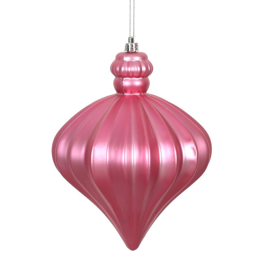6" Mauve Matte Onion Drop Ornament (4 pack) 1