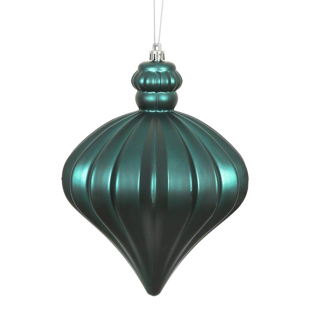 6" Sea Blue Matte Onion Drop Ornament (4 pack) 1