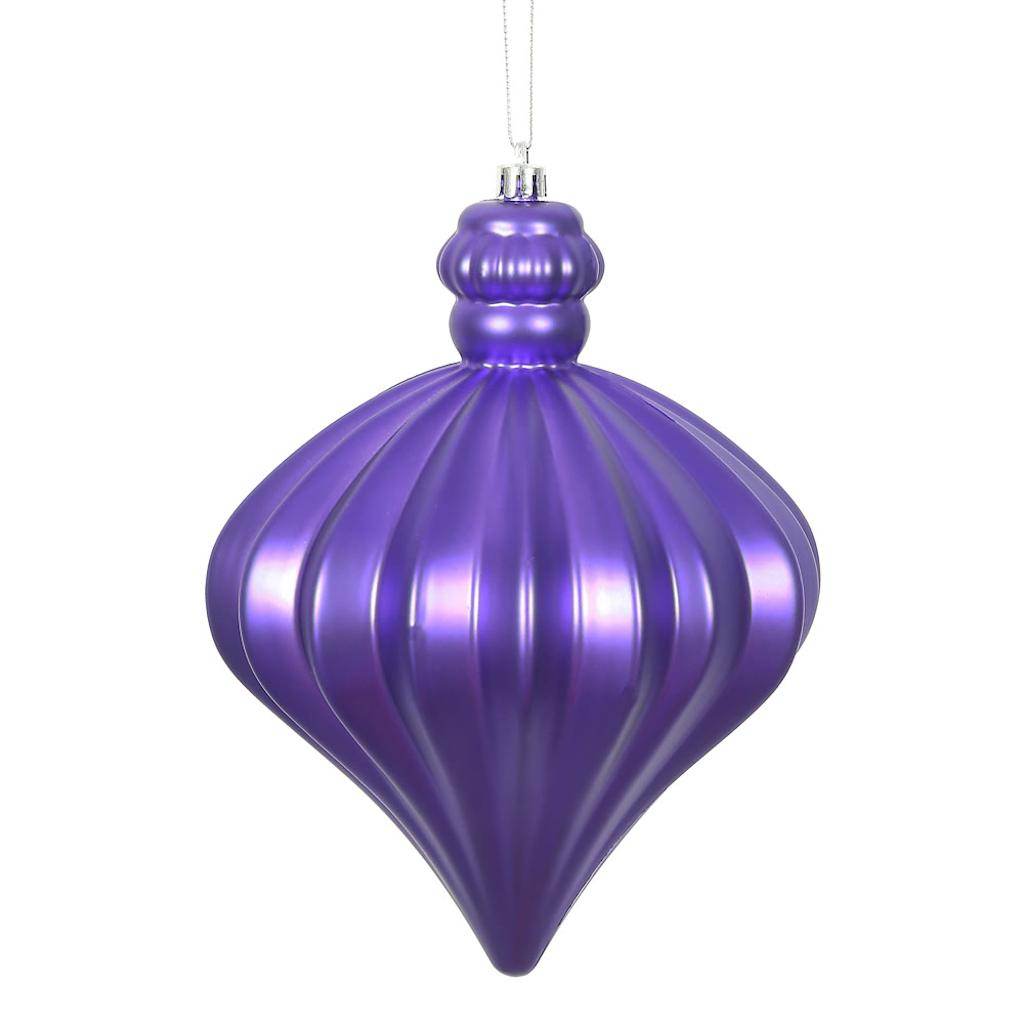 6" Purple Matte Onion Drop Ornament (4 pack) 1