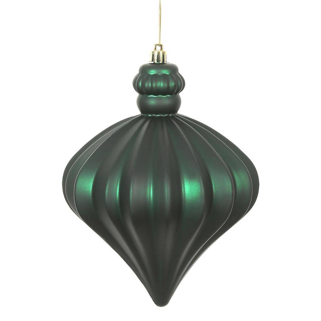 6" Midnight Green Matte Onion Drop Ornament (4 pack) 1
