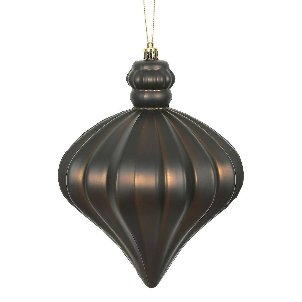 6" Chocolate Matte Onion Drop Ornament (4 pack) 1