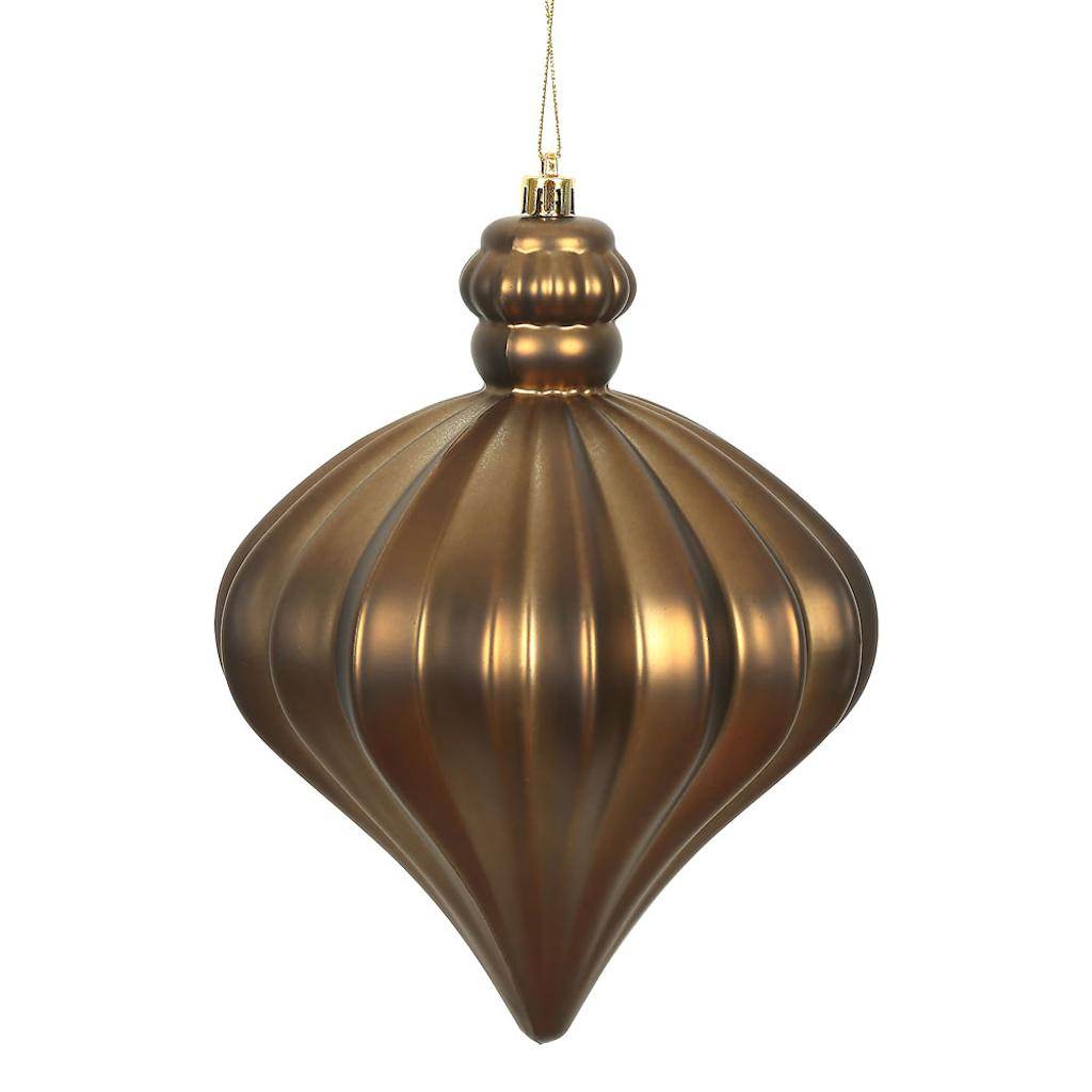 6" Mocha Matte Onion Drop Ornament (4 pack) 1